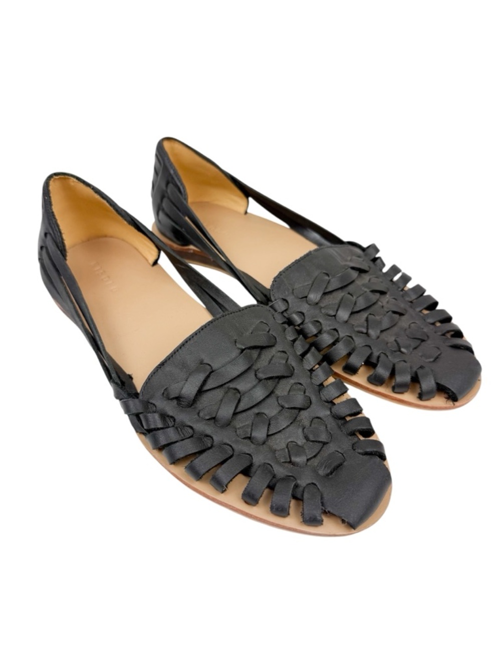 Nisolo Hurache Sandals Woven Fisherman Flats Black Size 9
